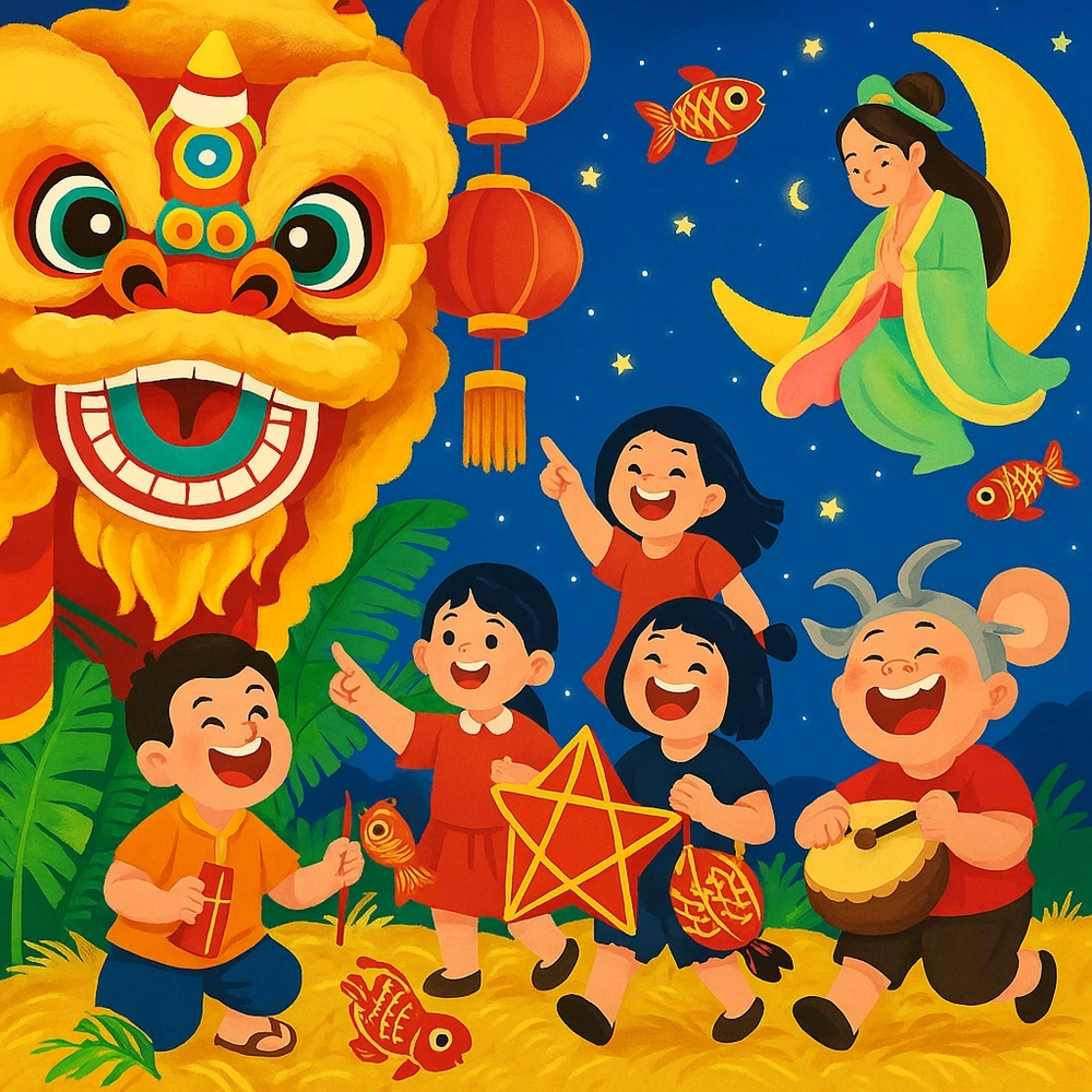 vẽ tranh trung thu lớp 4 dễ thực hiện 
