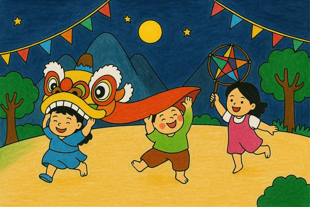 vẽ tranh vui tết trung thu lớp 3 