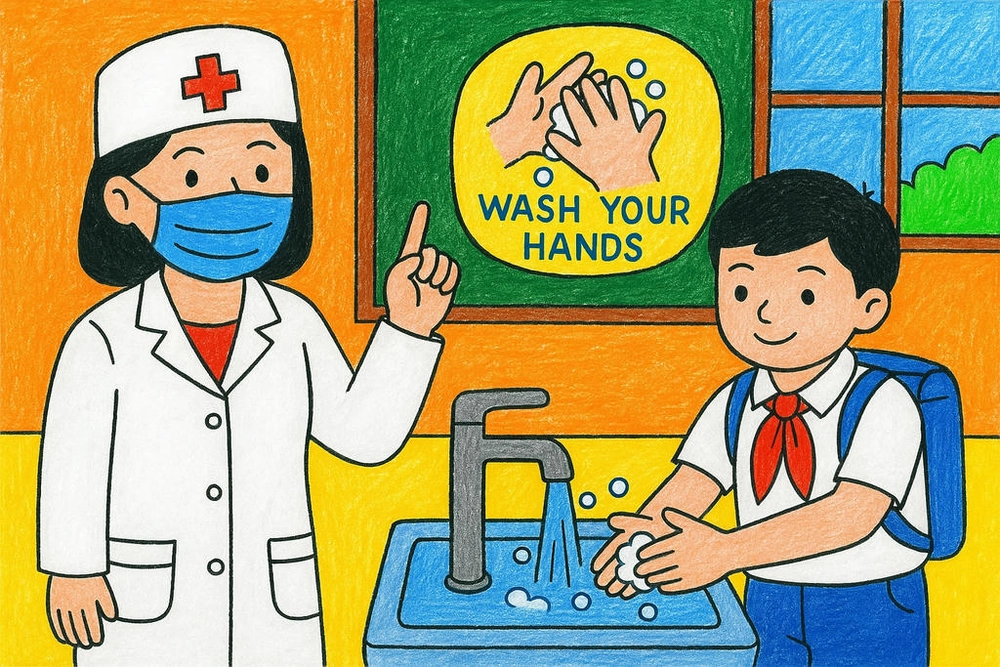 vẽ tranh vẽ nghề nghiệp bác sĩ cho bé 