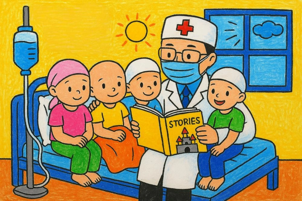 vẽ tranh vẽ nghề nghiệp bác sĩ hoạt hình 