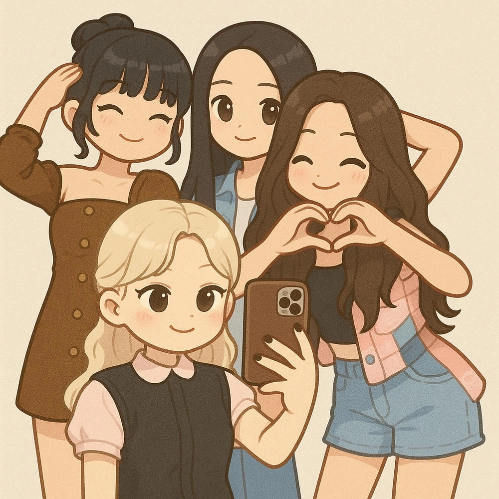 hình blackpink dạng hoạt hình chibi 