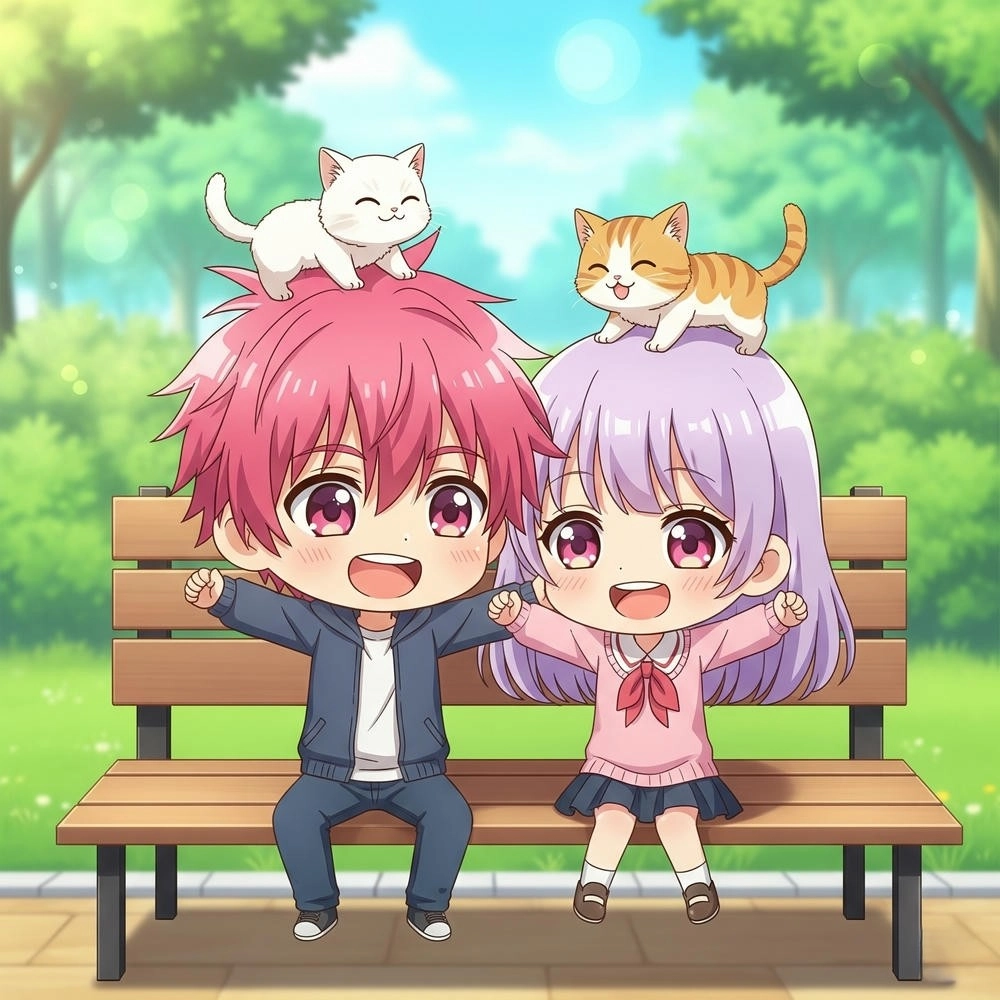 ảnh chibi cute cặp đôi trong truyện tranh 