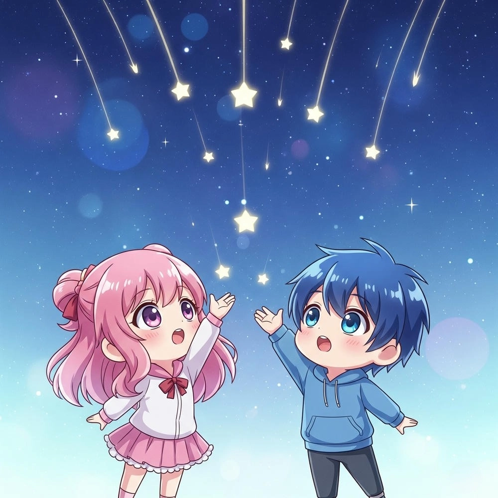 ảnh chibi cute cặp đôi đi chơi 