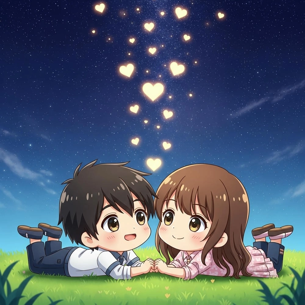 hình chibi cặp đôi dễ thương tình cảm 