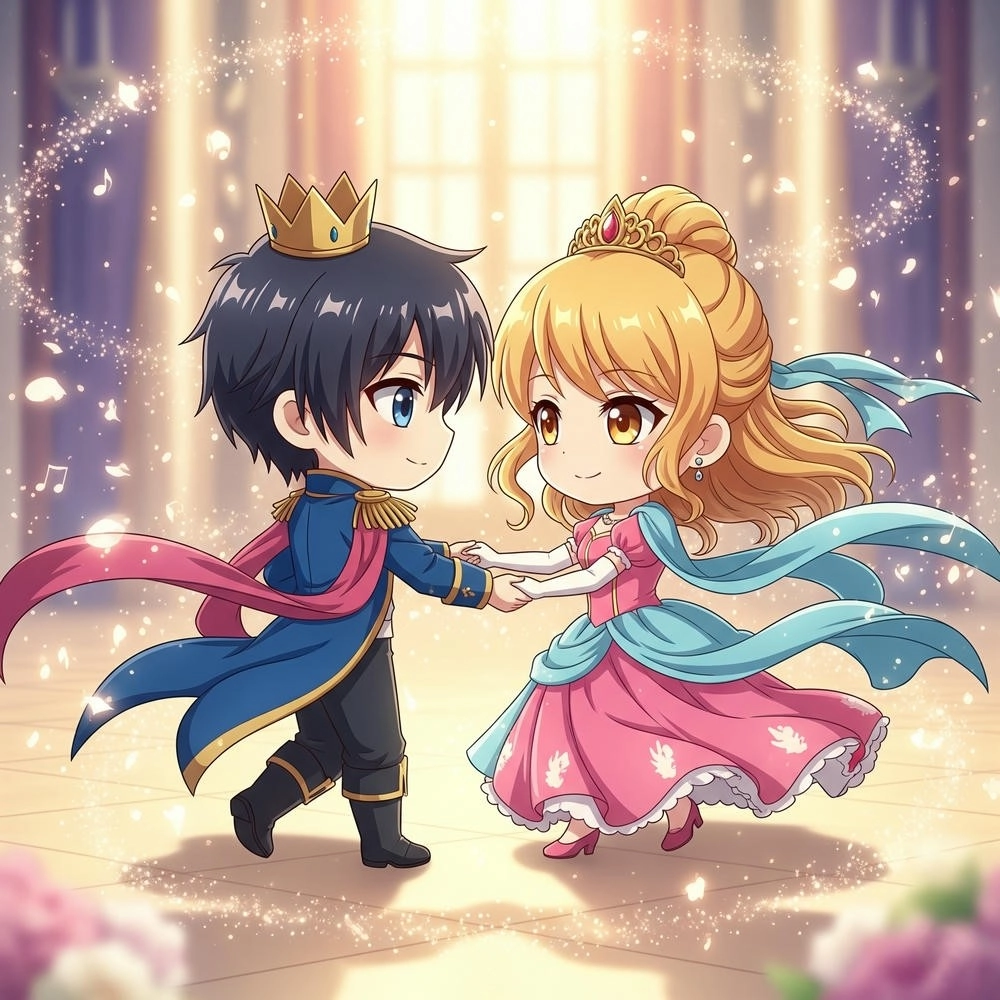 ảnh cặp đôi chibi cute dưới trời sao 