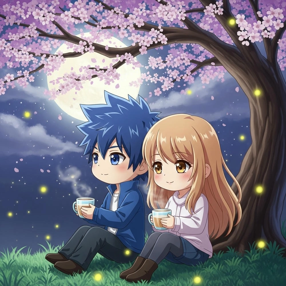 ảnh chibi cặp đôi đang yêu 