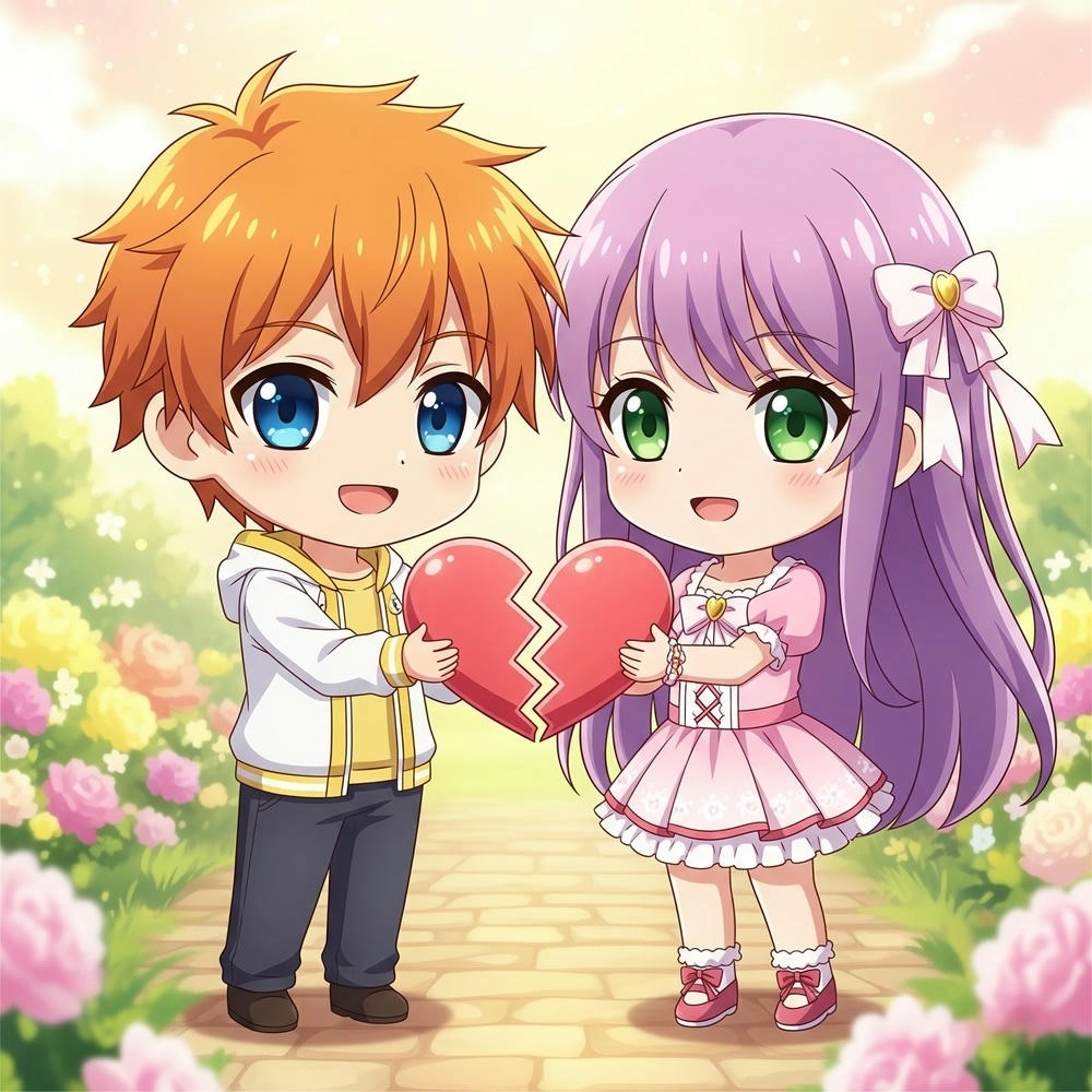 ảnh chibi cặp đôi lãng mạn 