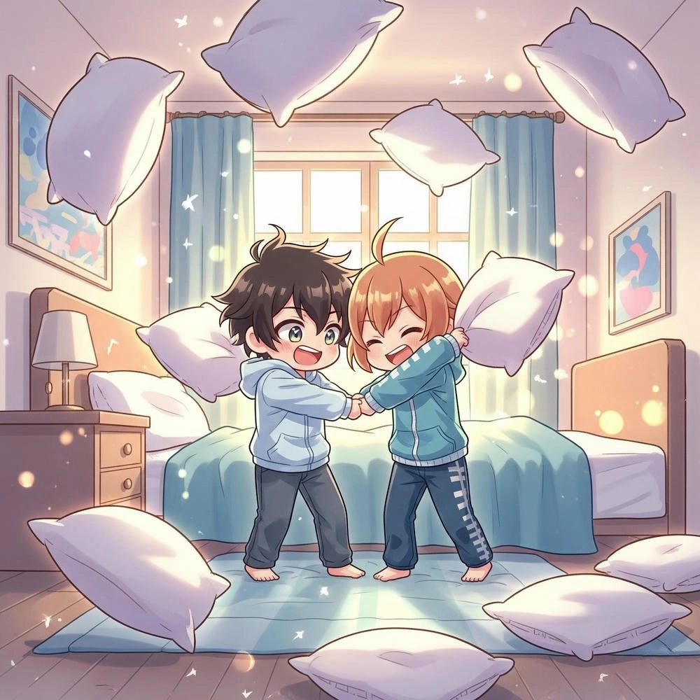 ảnh cặp đôi chibi mặc đồng phục 