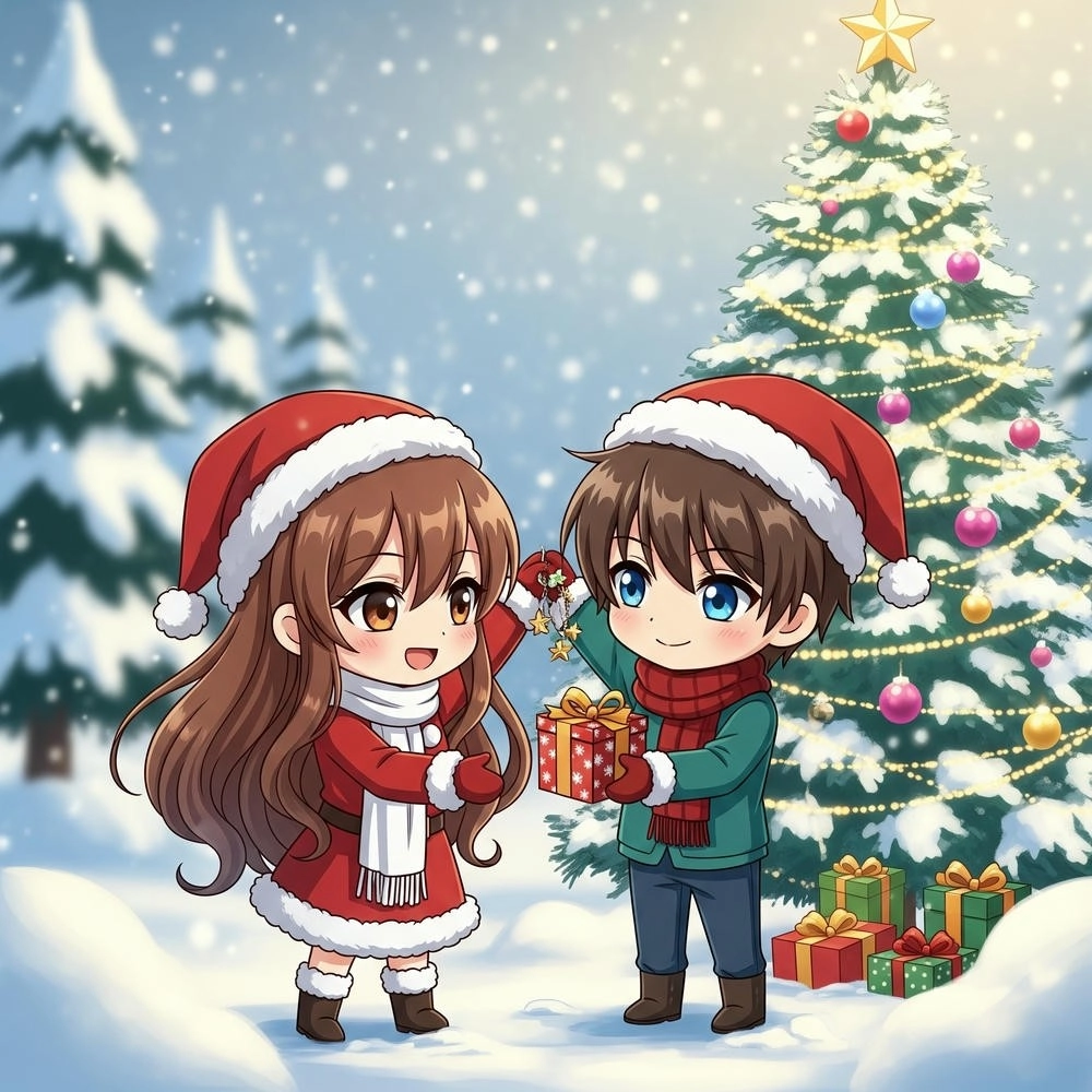 ảnh cặp đôi chibi bên nhau 
