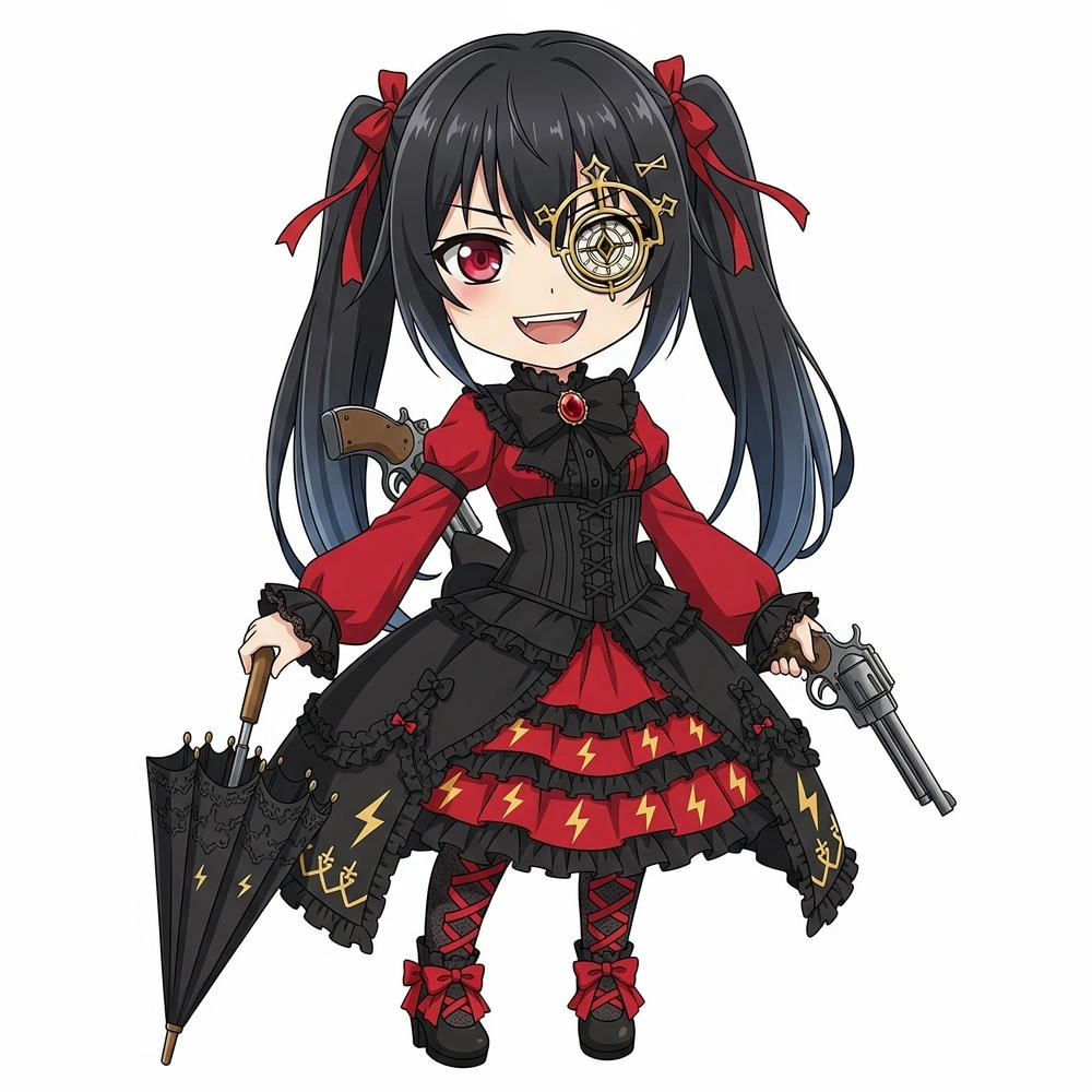ảnh anime dễ thương của kurumi tokisaki chibi 