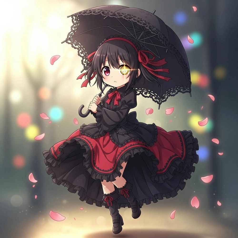 hình anime nhân vật kurumi dạng chibi 