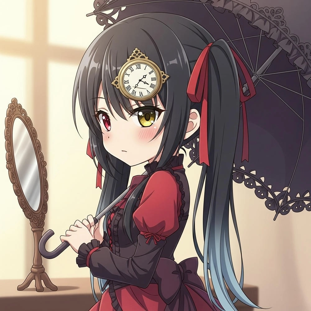hình kurumi chibi dễ thương phong cách anime 