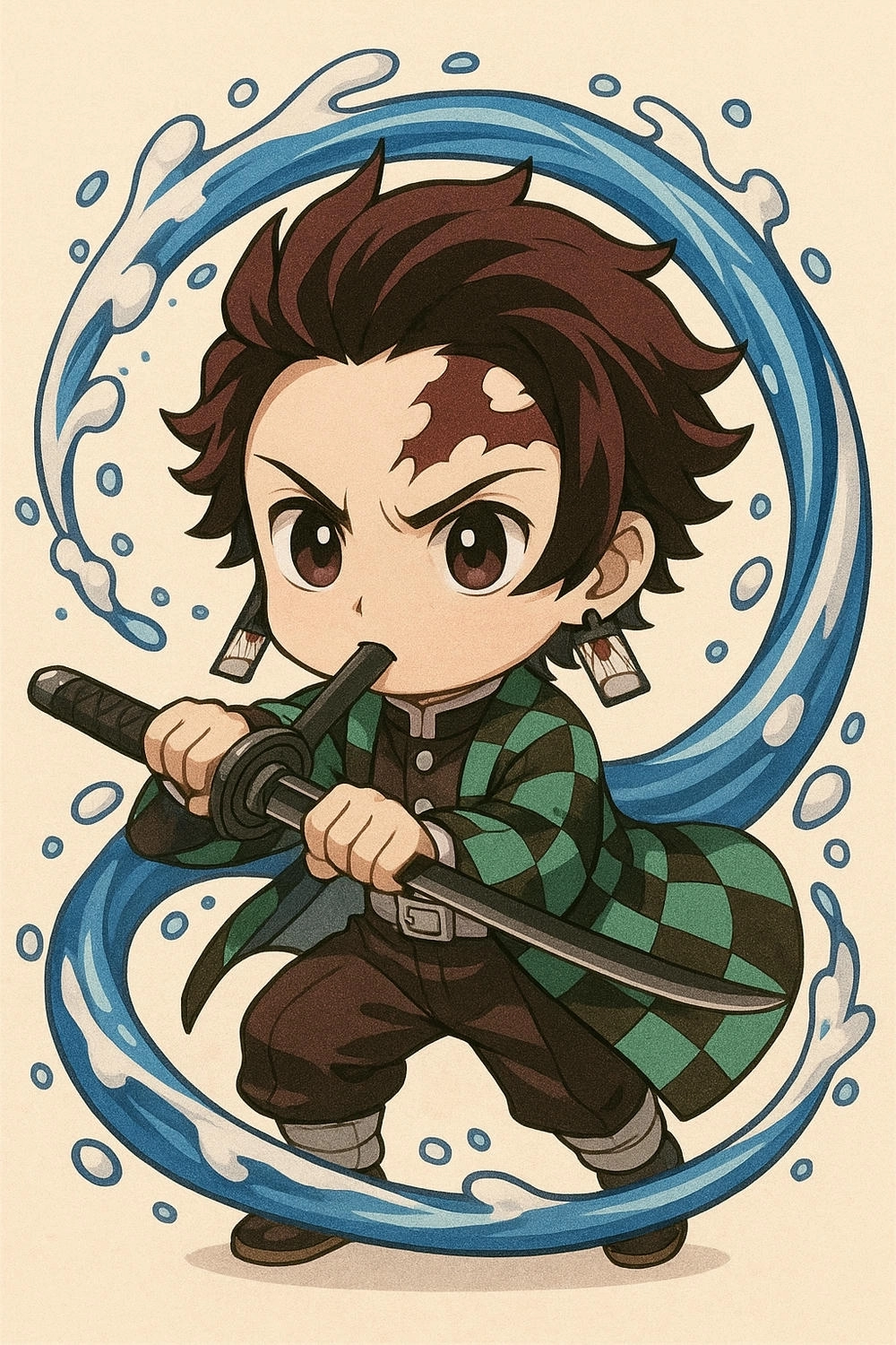 ảnh tanjiro chibi siêu dễ thương cho fan anime 
