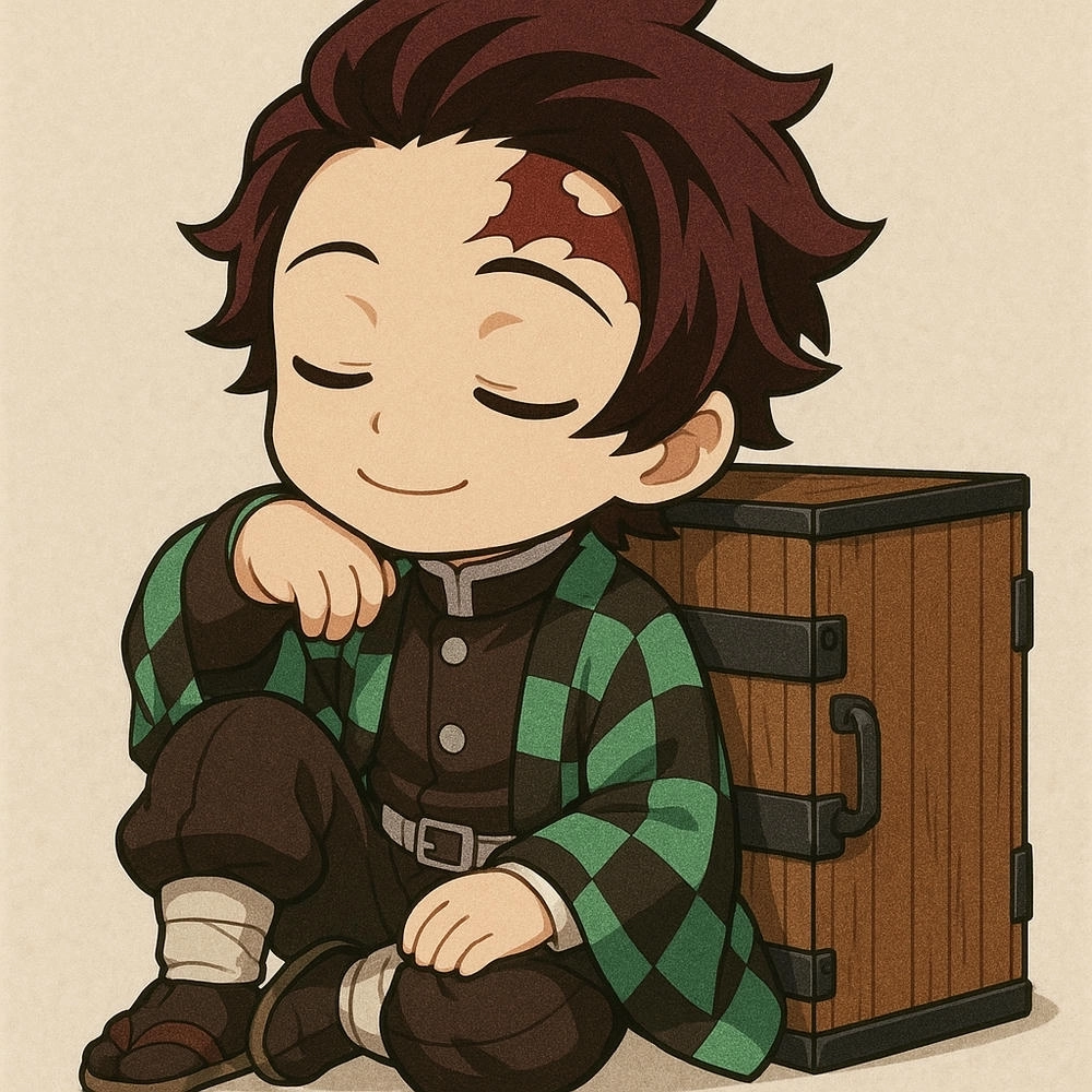 ảnh tanjiro chibi cute phong cách hoạt hình Nhật Bản 