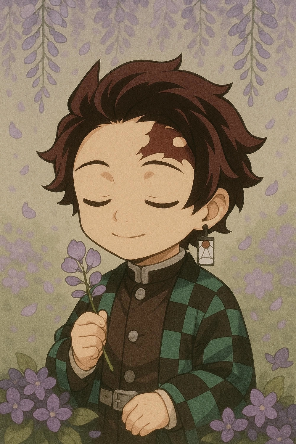 ảnh anime tanjiro chibi nét vẽ dễ thương 