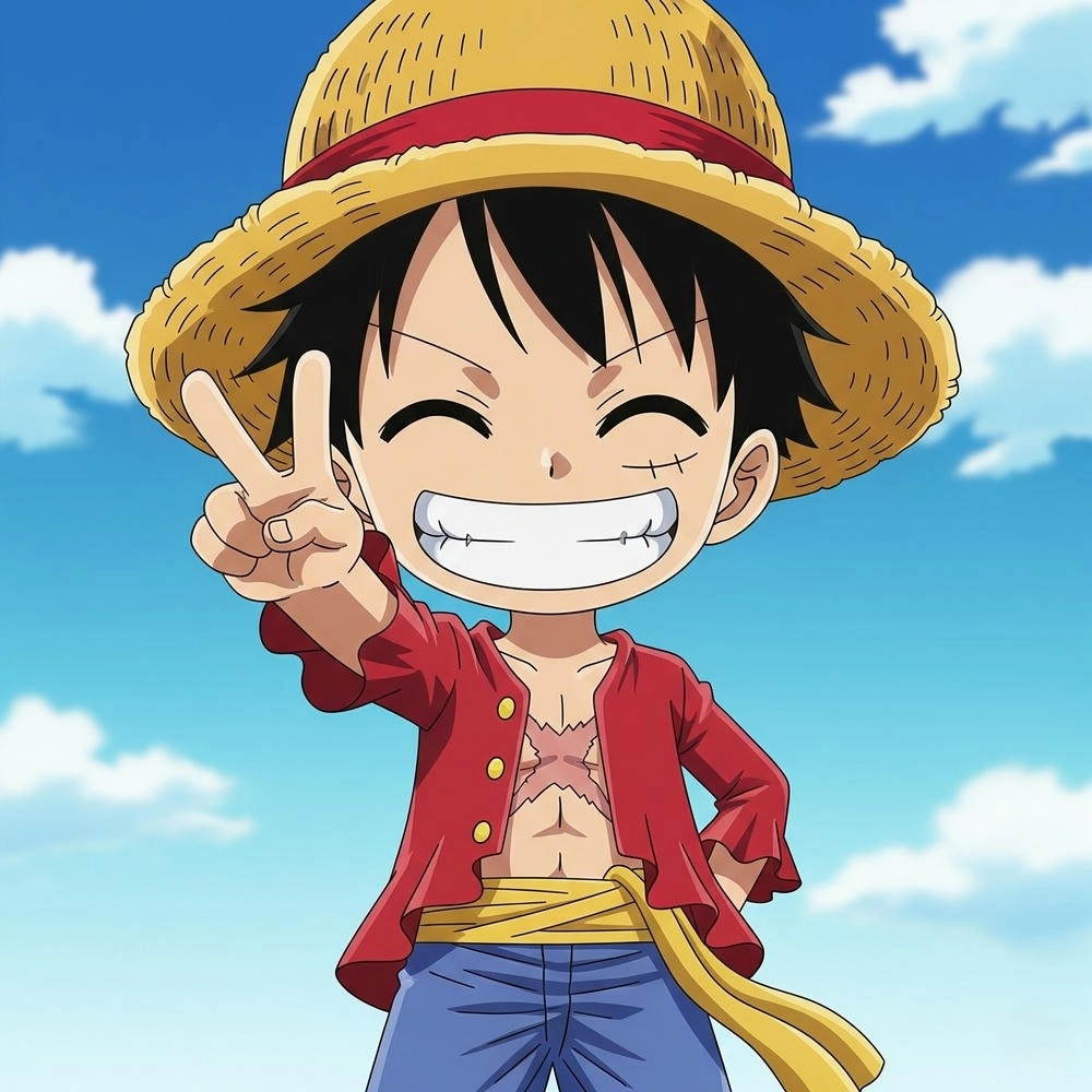 hình ảnh luffy chibi ngộ nghĩnh hài hước 