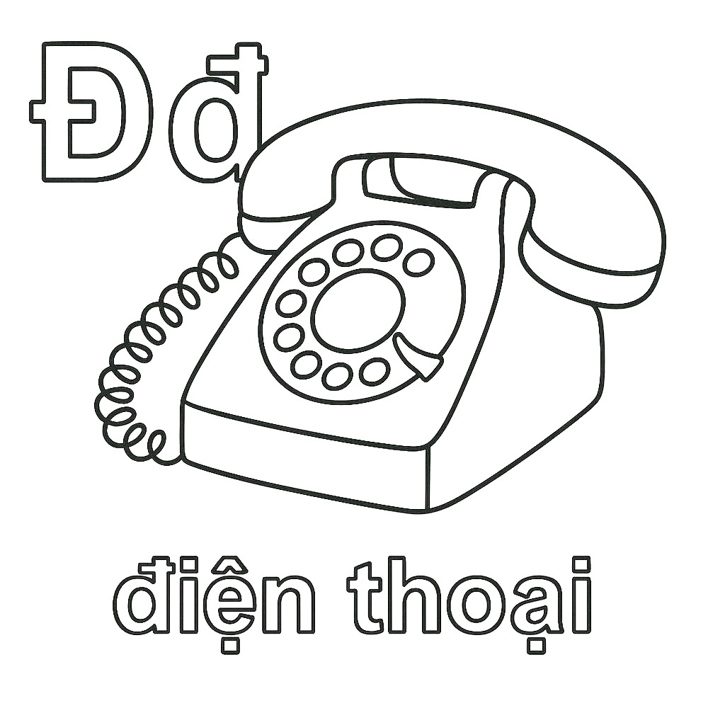 tô màu chữ đ cho bé học chữ