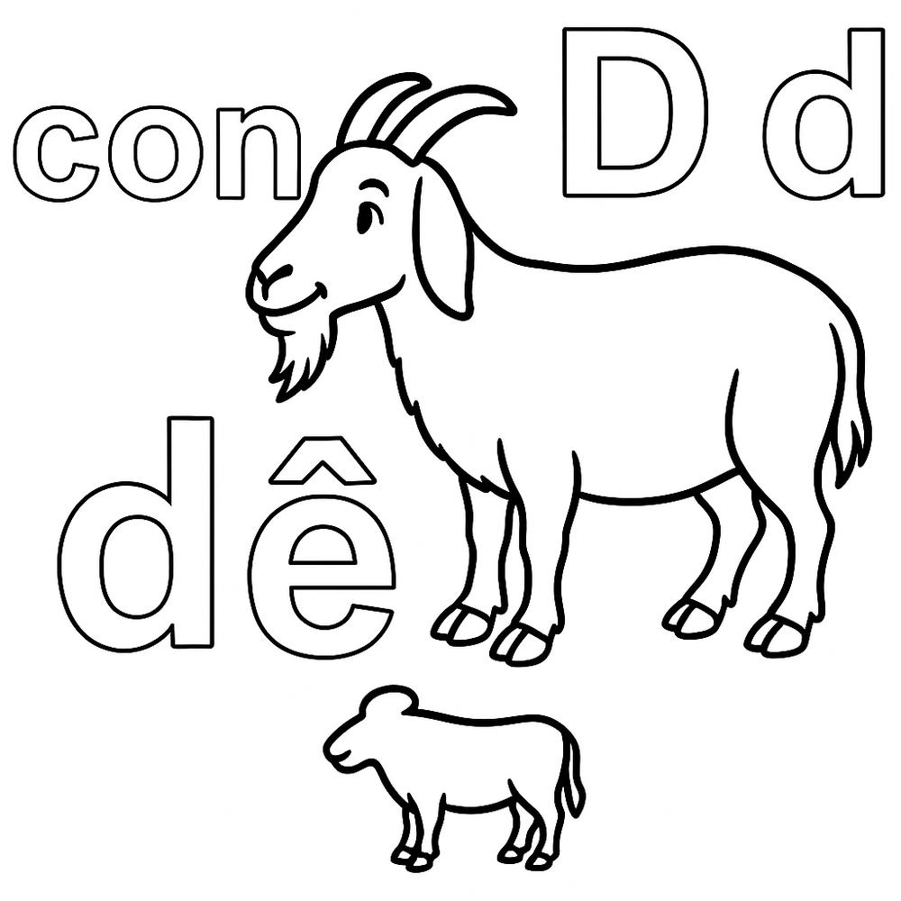tô màu chữ d cho bé tập tô