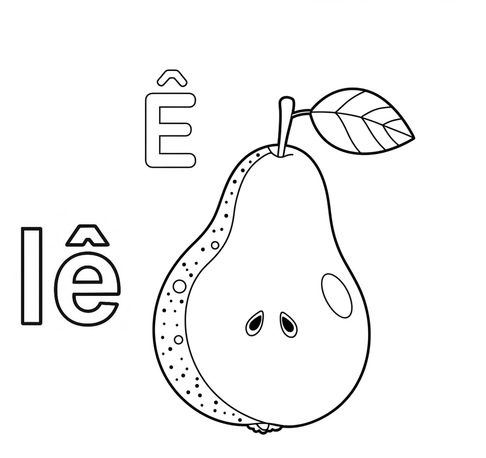 tô màu chữ e ê cho trẻ em