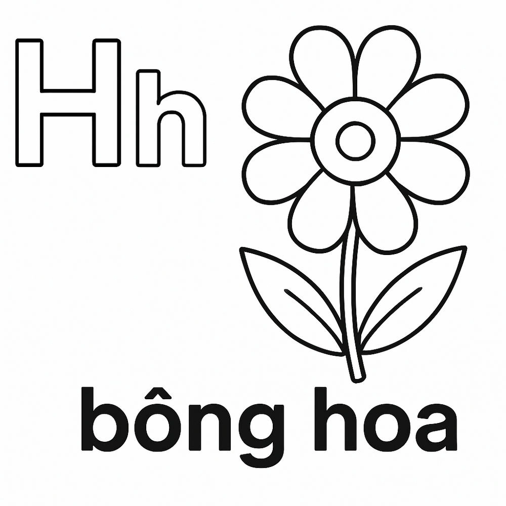 tô màu chữ h cho bé học chữ cái