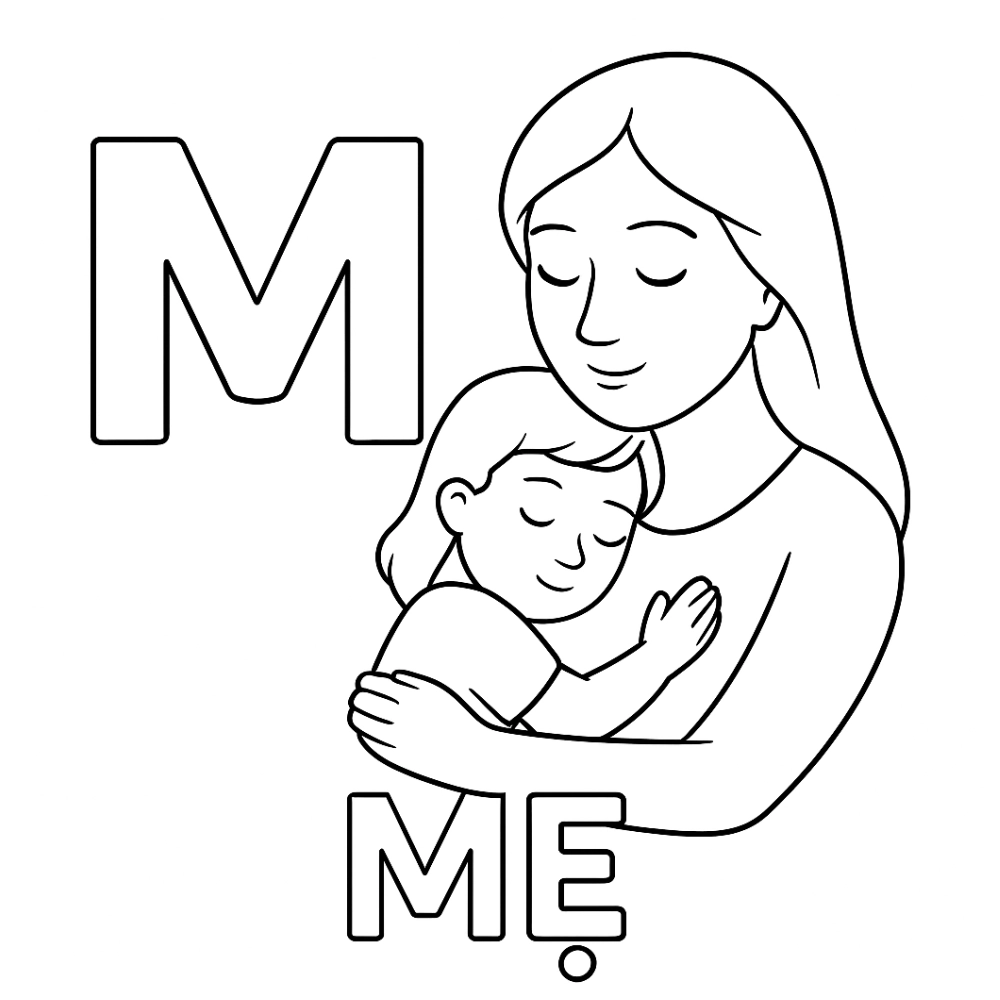 tô màu chữ m cho bé tập tô chữ
