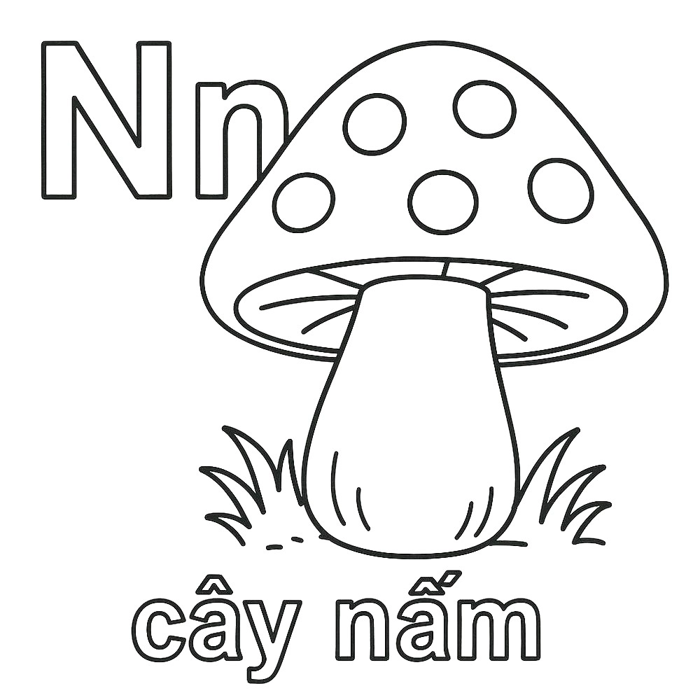 tô màu chữ n tô màu chữ cái