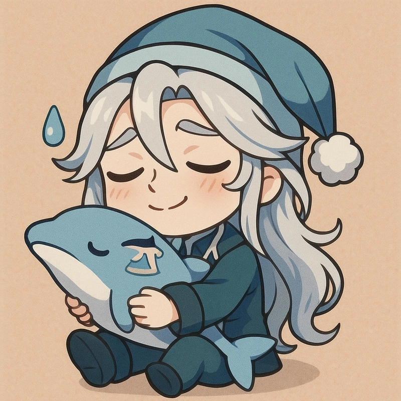 Neuvillette hoạt hình chibi 2D 