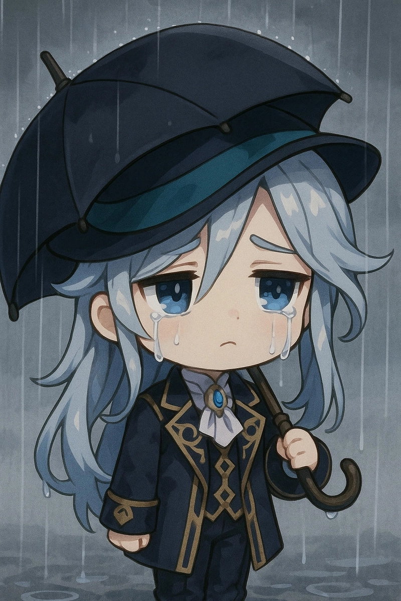 Hình Neuvillette kiểu chibi đáng yêu 