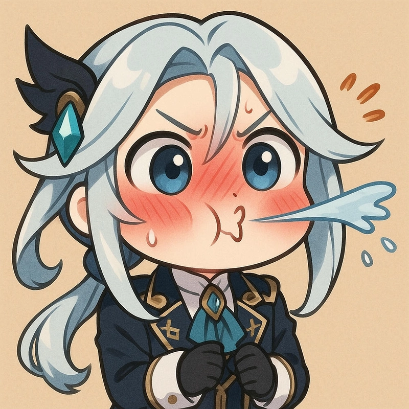 Neuvillette phong cách mini chibi 
