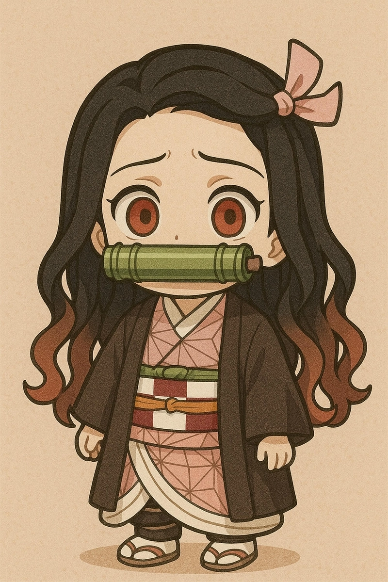 Ảnh Nezuko chibi siêu cute dễ thương