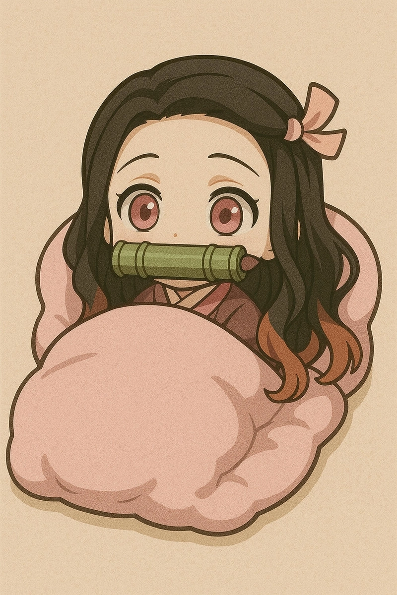 Hình Nezuko chibi dễ thương chuẩn cute