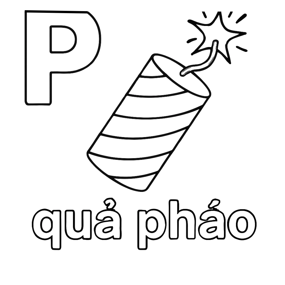 tô màu chữ p cho trẻ em tập tô