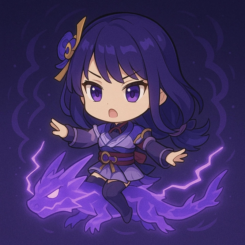 ảnh raiden shogun chibi cute