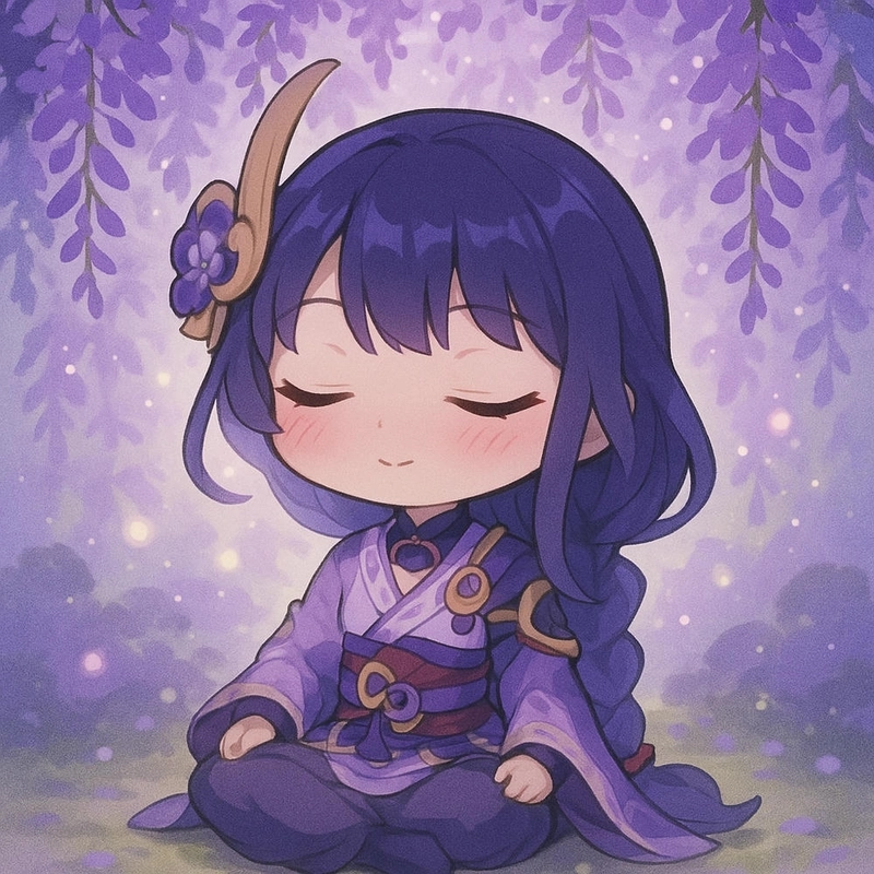 Hình Raiden Shogun cute hoạt hình 