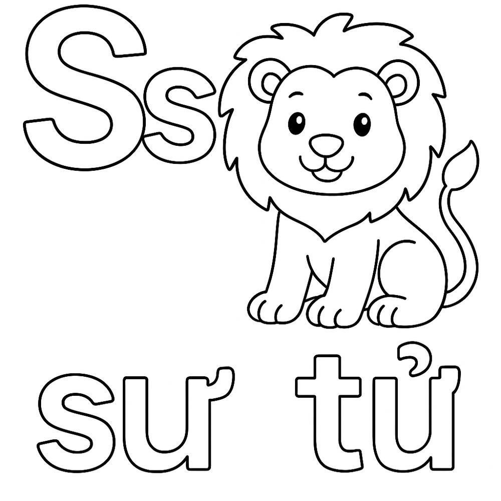 tô màu chữ s cho bé học chữ cái