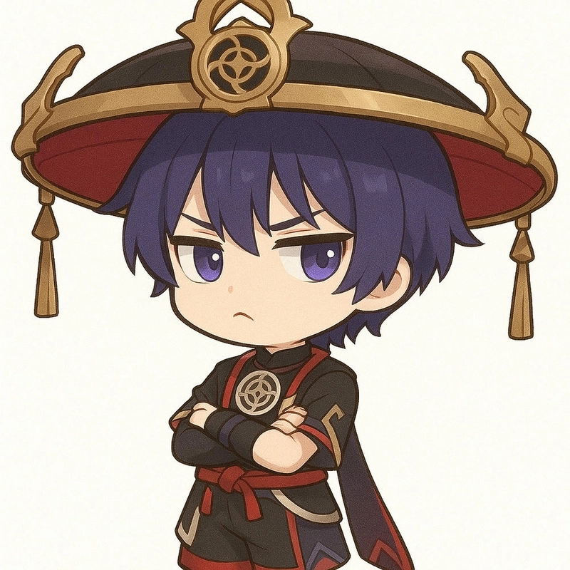 Sticker nhân vật Scaramouche chibi 