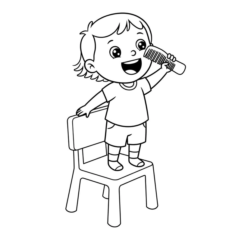 Tô màu hình bé ca sĩ cầm micro