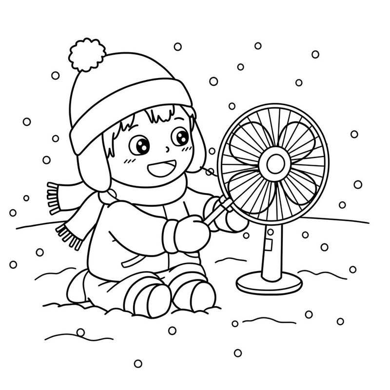 Tô màu hình cái quạt sưởi ấm