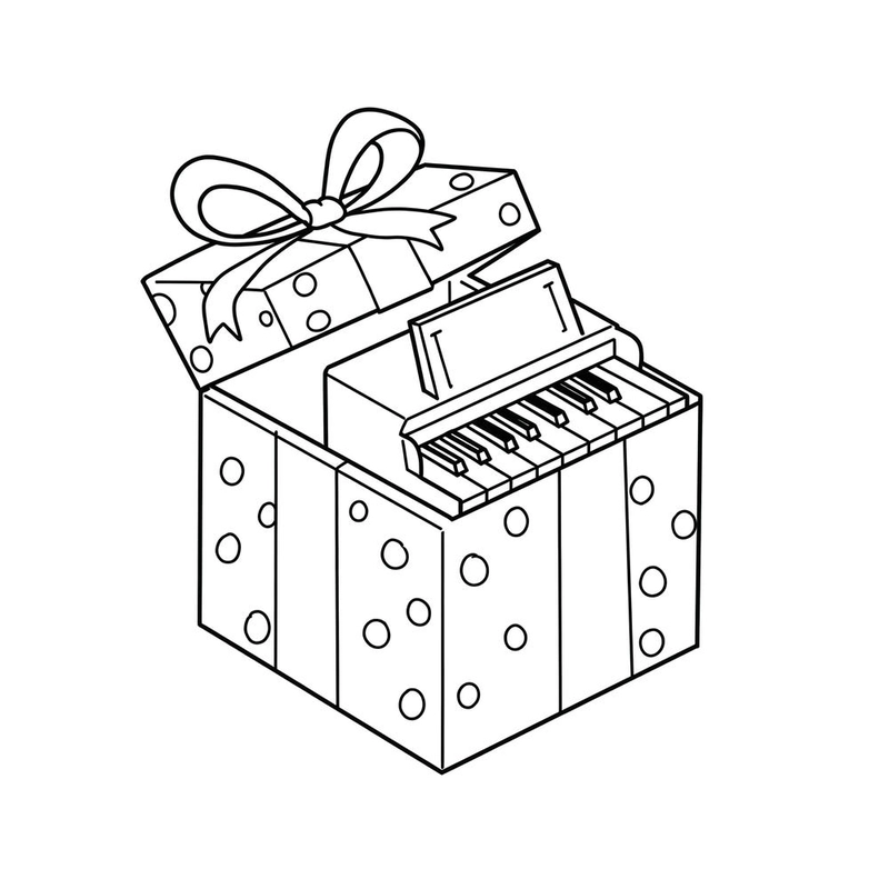 Mẫu hình tô màu cây đàn piano