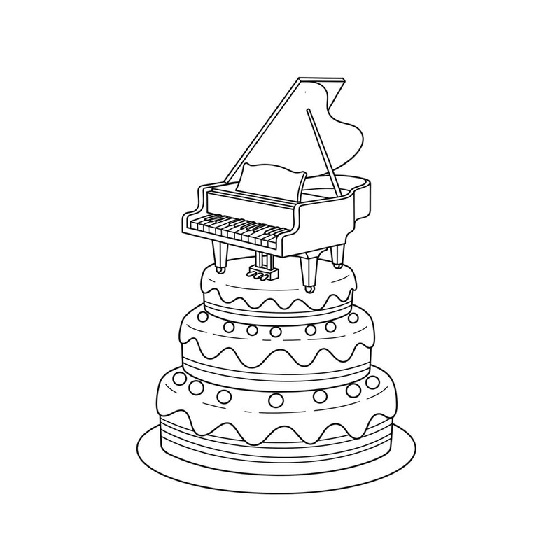 Tô màu cây đàn piano cho trẻ