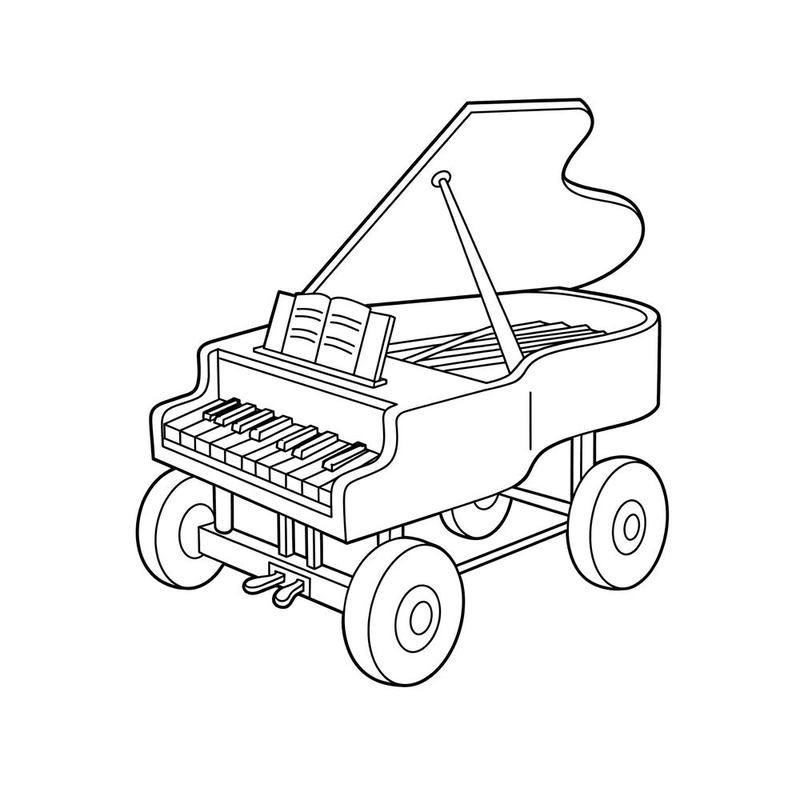 Hình ảnh tô màu cây đàn piano cho bé