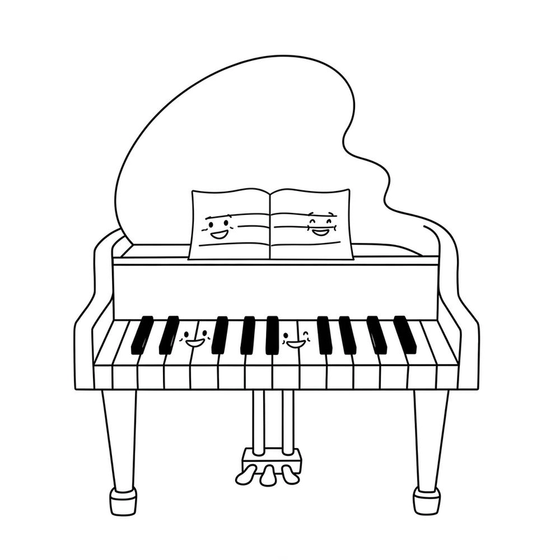 tô màu đàn piano đẹp
