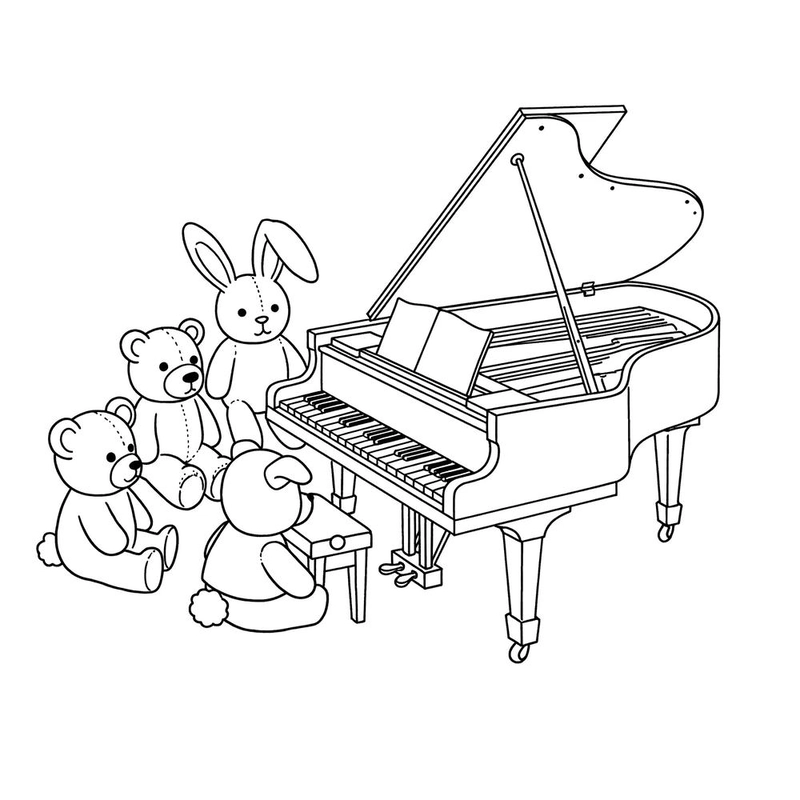 Tranh tô màu nhạc cụ âm nhạc piano