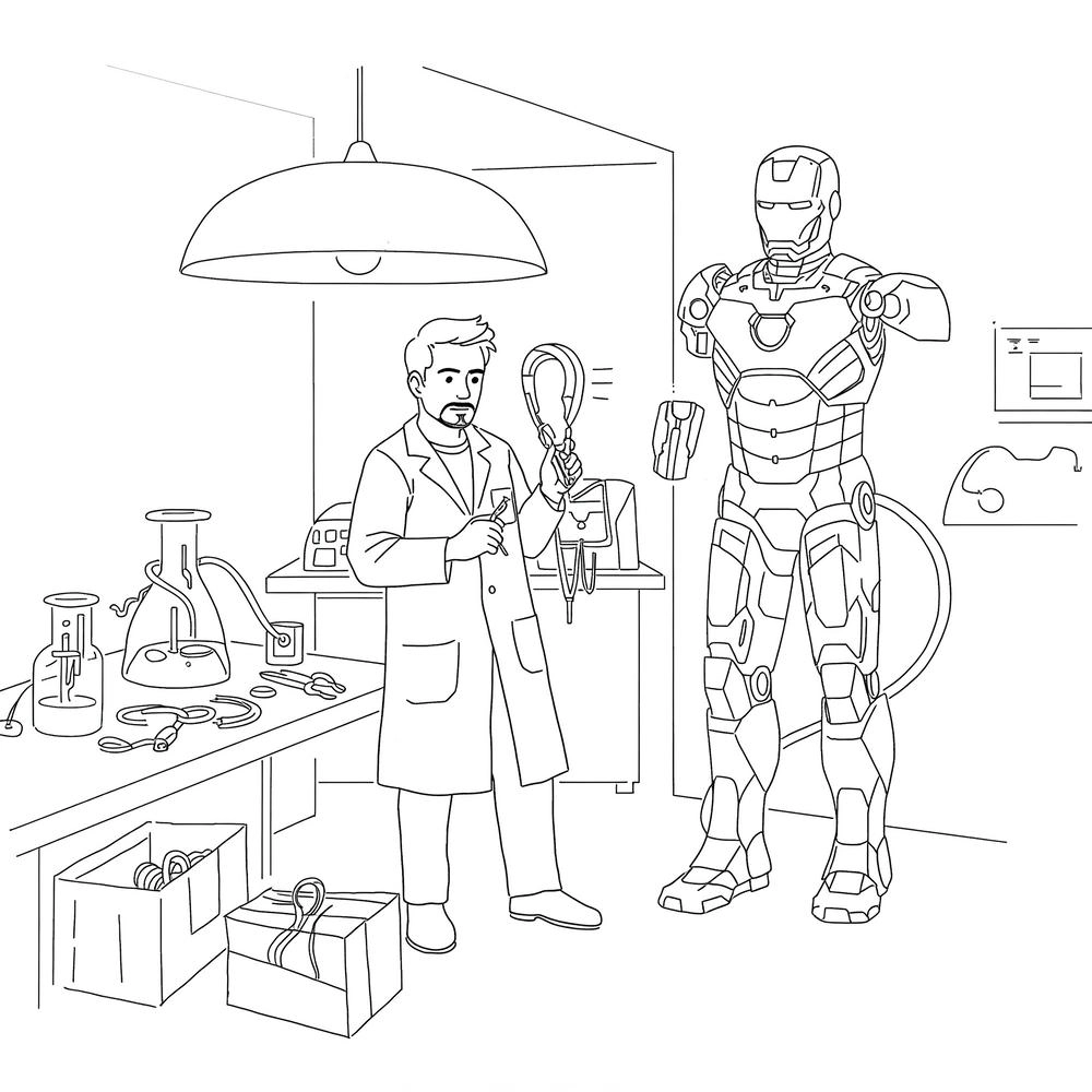 tranh tô màu siêu nhân iron man phù hợp với mọi lứa tuổi