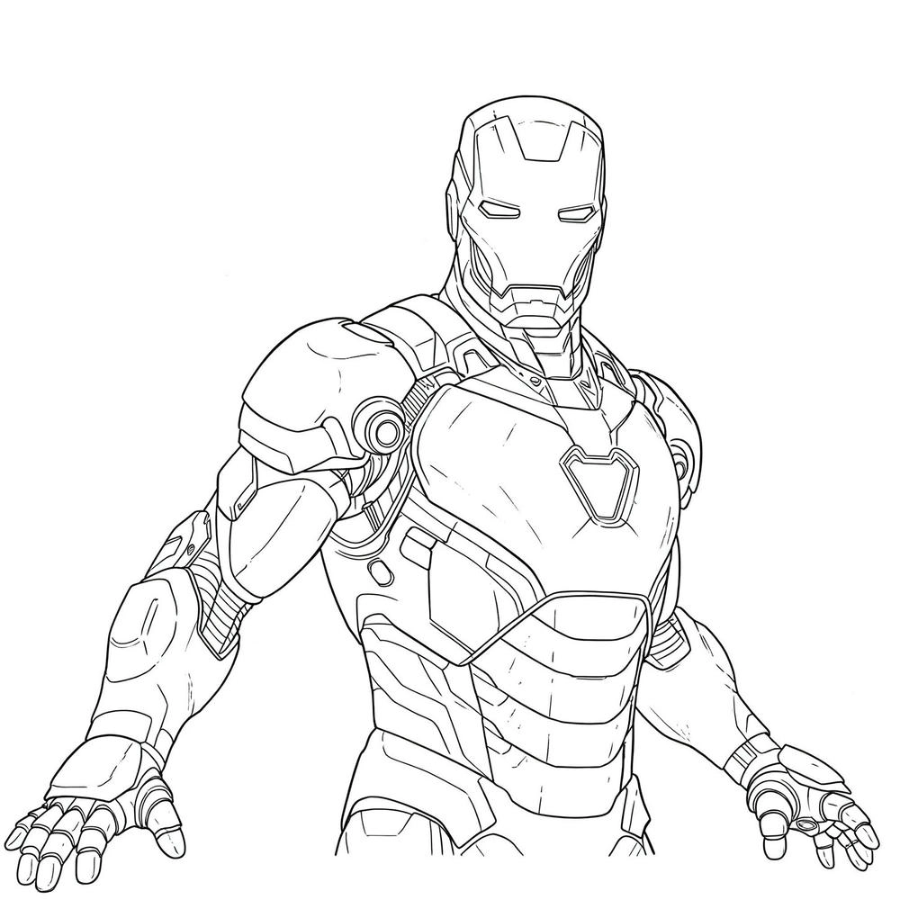 tranh tô màu iron man đẹp cho bé tập tô
