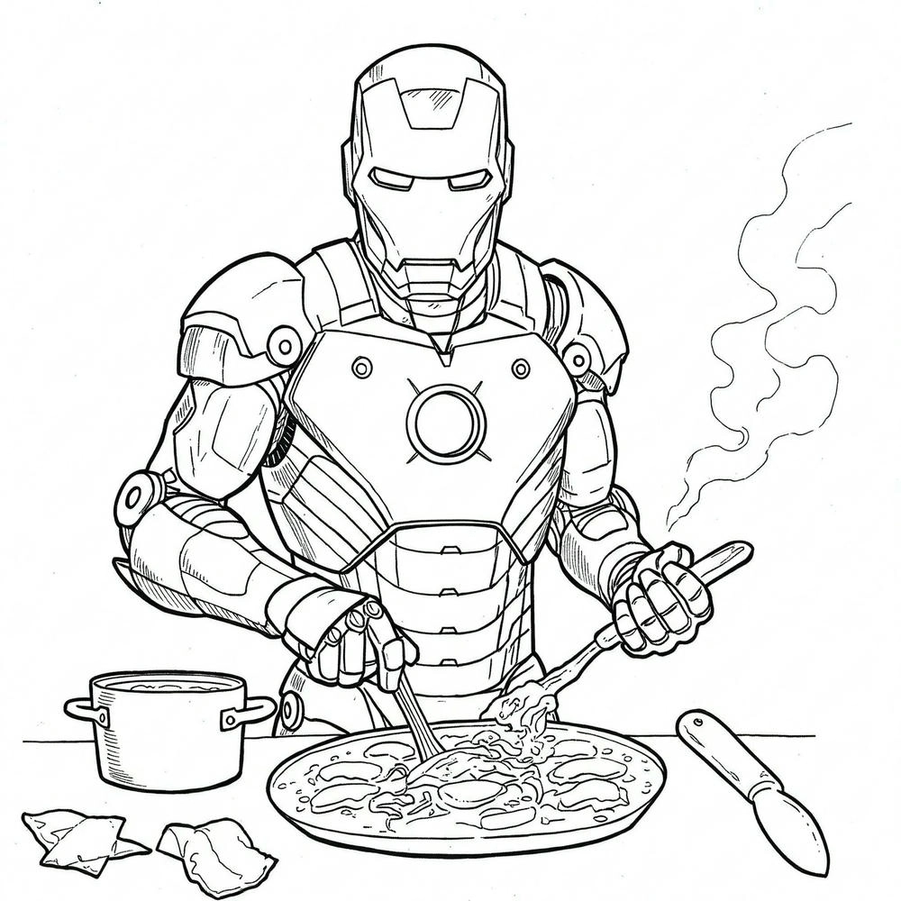 tranh tô màu iron man với hình ảnh sắc nét