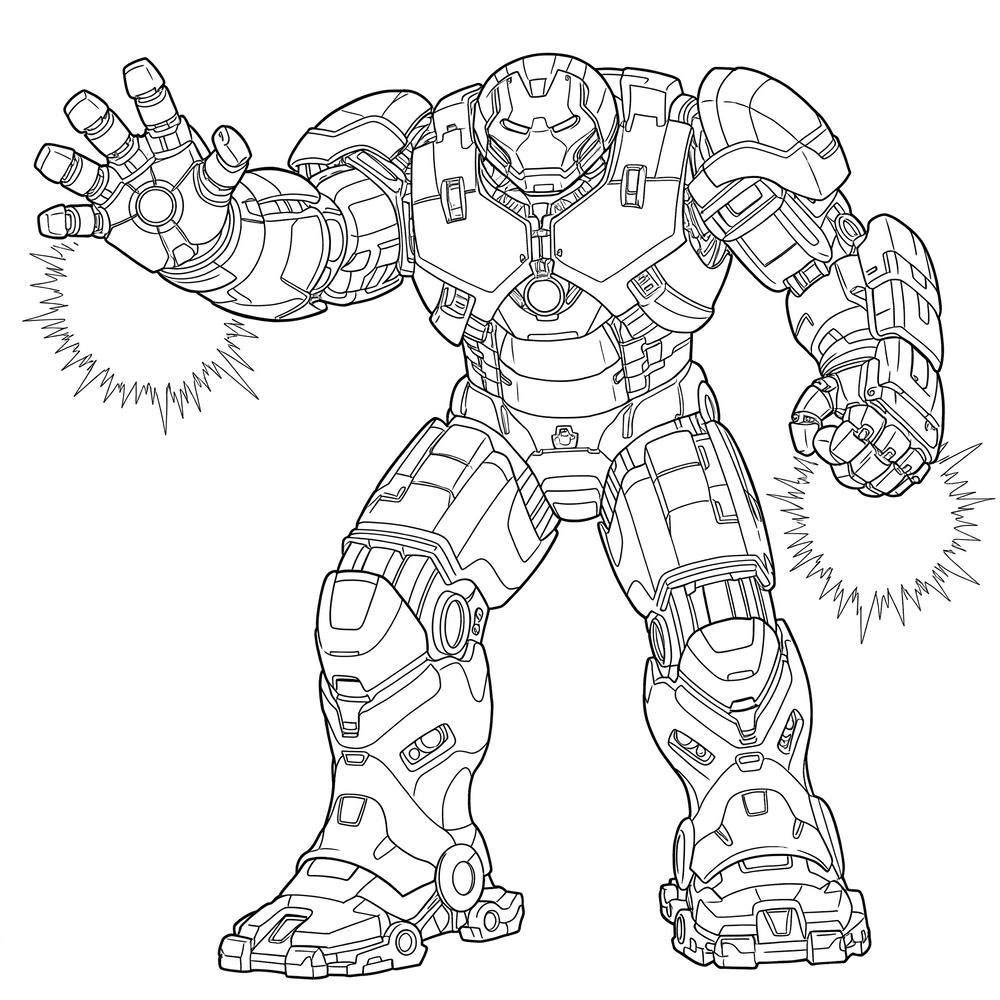 tranh tô màu iron man phiên bản hoạt hình mới nhất