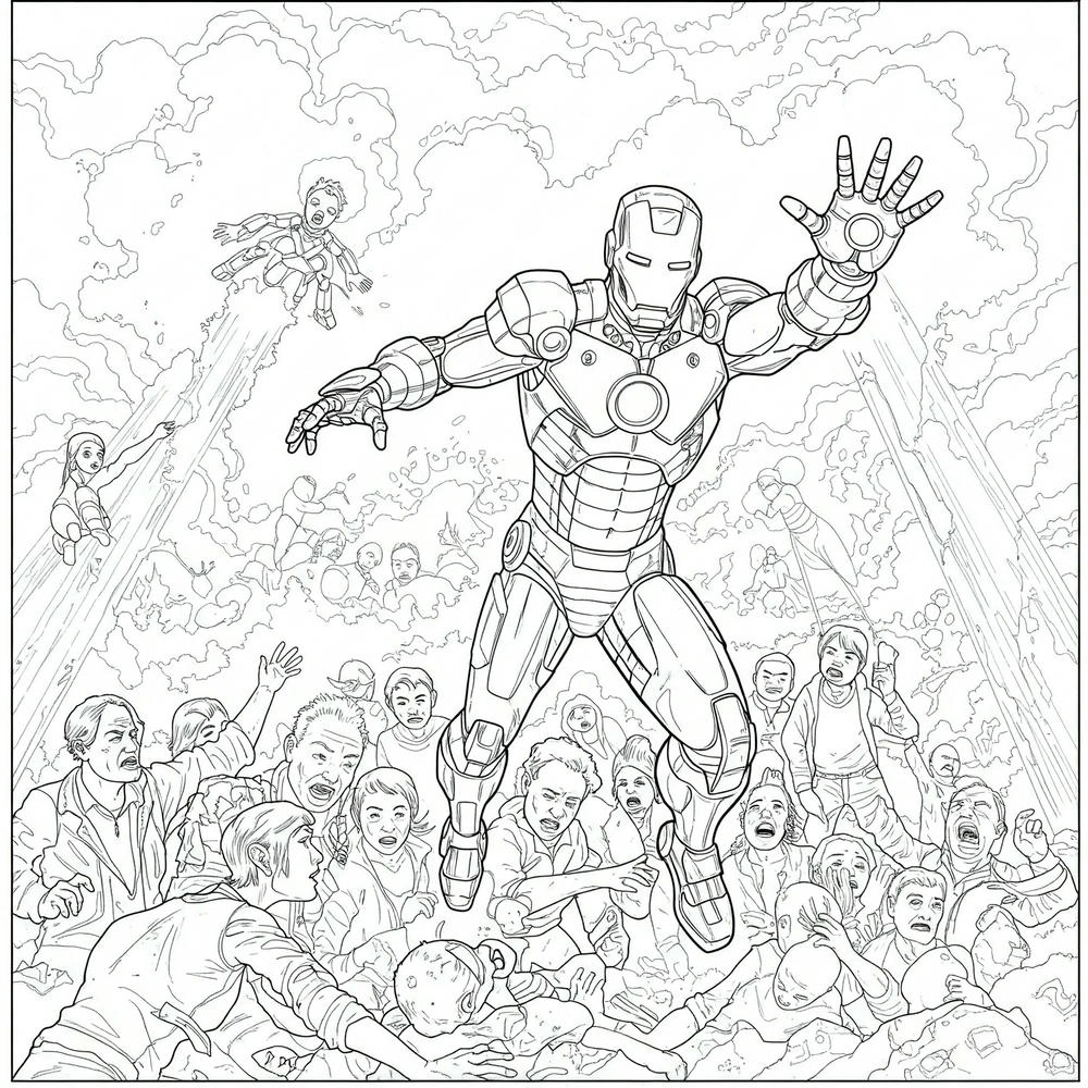 iron man tranh tô màu người sắt cho bé vừa học vừa chơi