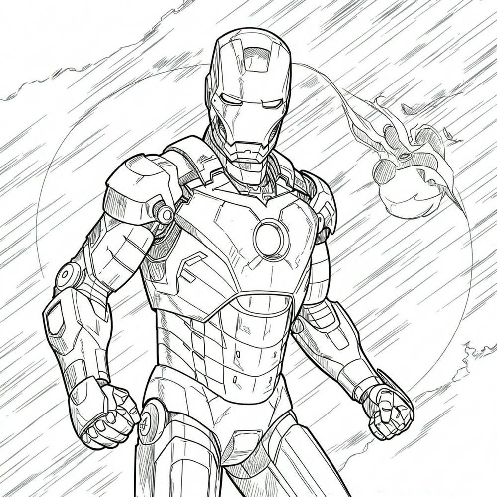 tô màu iron man dành cho bé yêu thích người sắt
