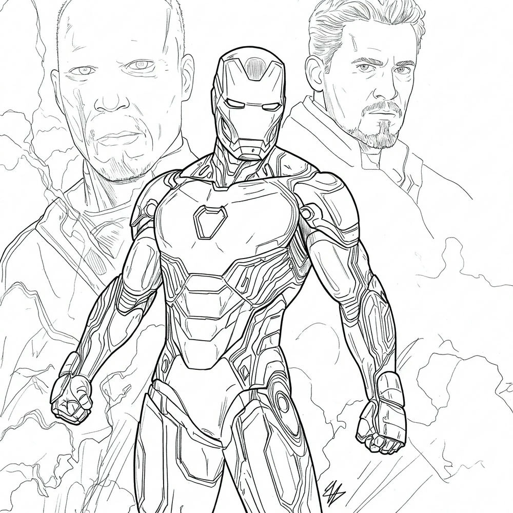 iron man tranh tô màu người sắt dành cho bé trai